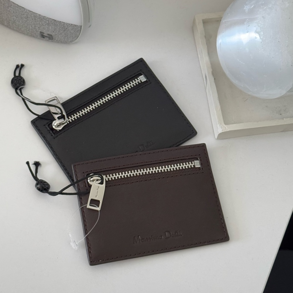 Massimo Dutti Dark Brown Genuine Leather Card Holder